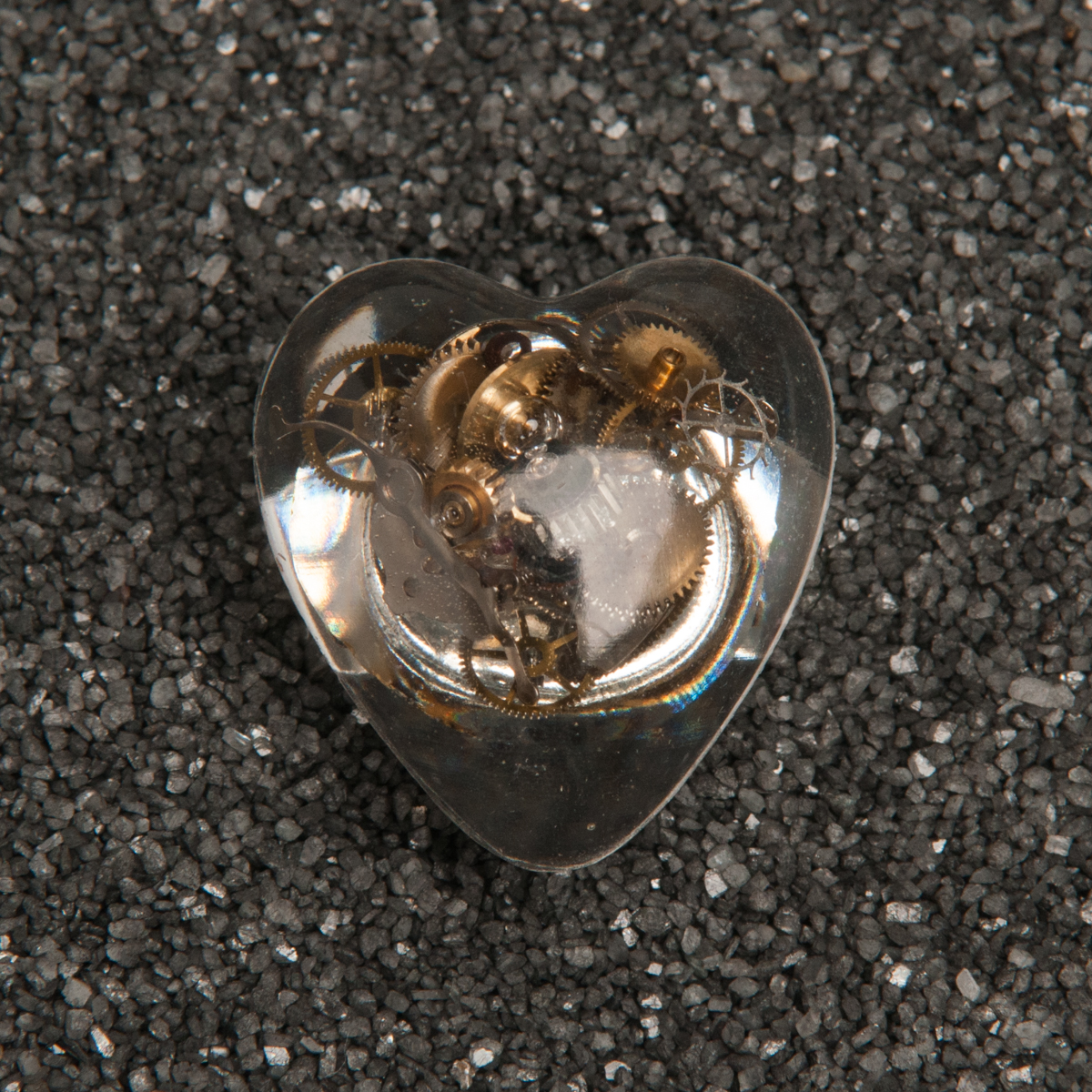 Steampunk Gears Heart Ring